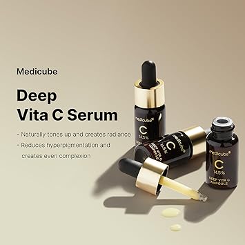 Medicube Deep Vita Serum 2.0 – 14.5% Vitamin C for Dark Spots | 10g x 3